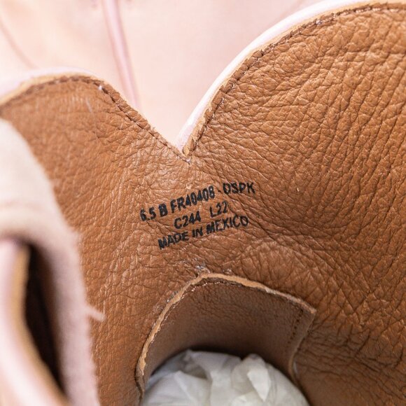 Frye Women Billy Short Tab Dusty Pink Suede Low Cowboy Western Boots size 6.5 - Picture 7 of 8